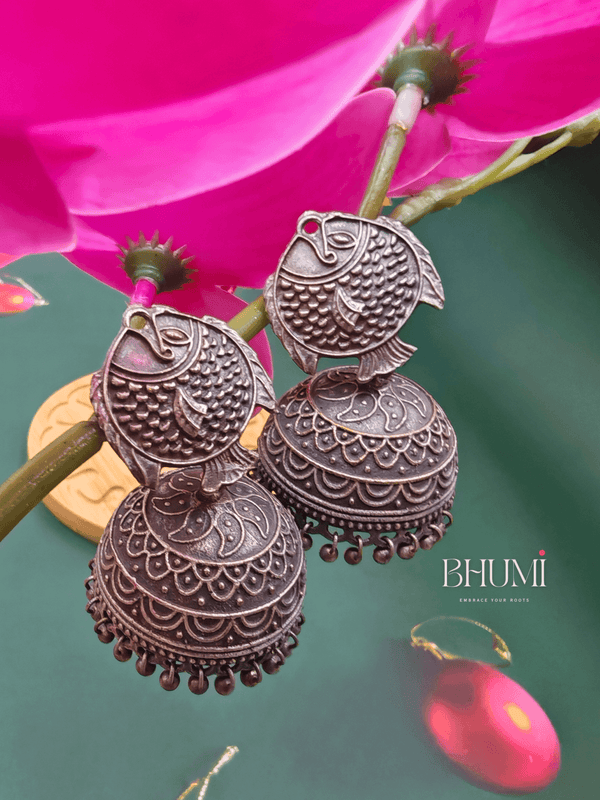 Oxidized Silver Earing