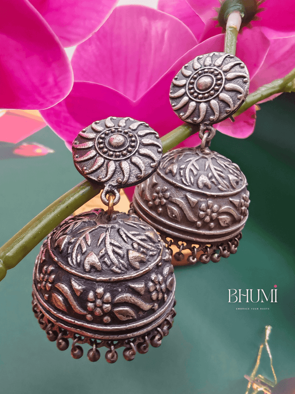 Oxidized Silver Earing