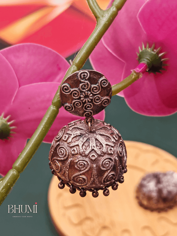 Oxidized Silver Earing