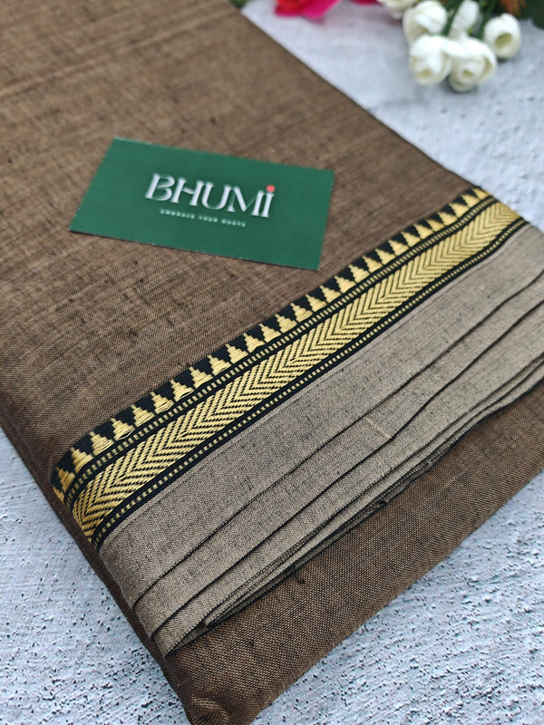 Brown with beige border