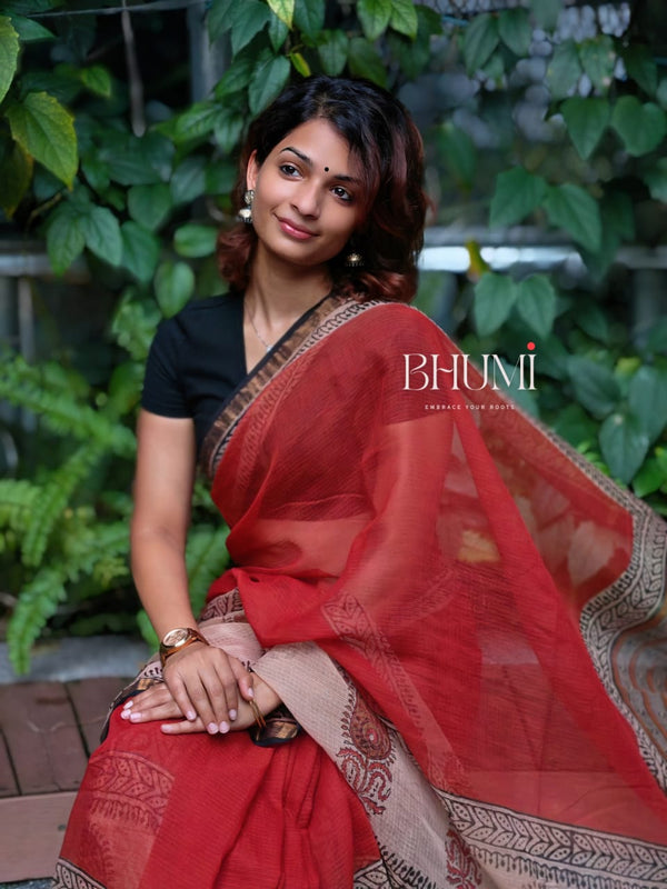 Red with mango pattern