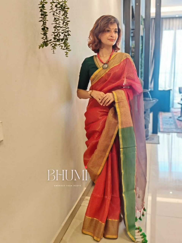 Mul - Red with green border