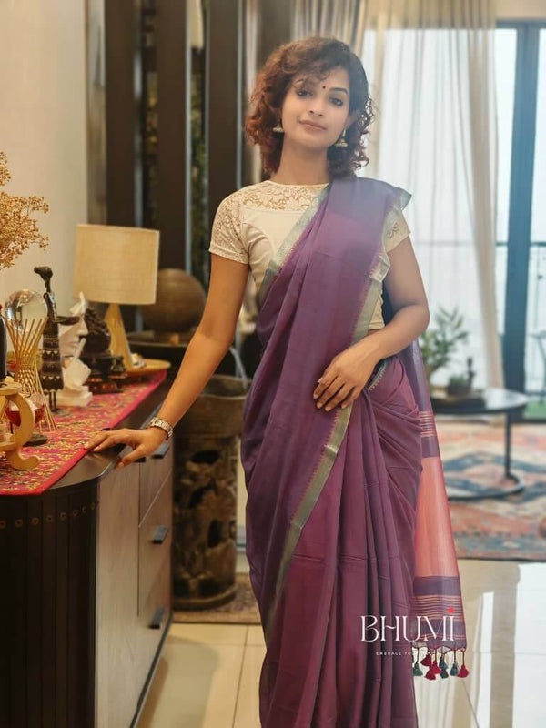 Dual shade purple/pink zari