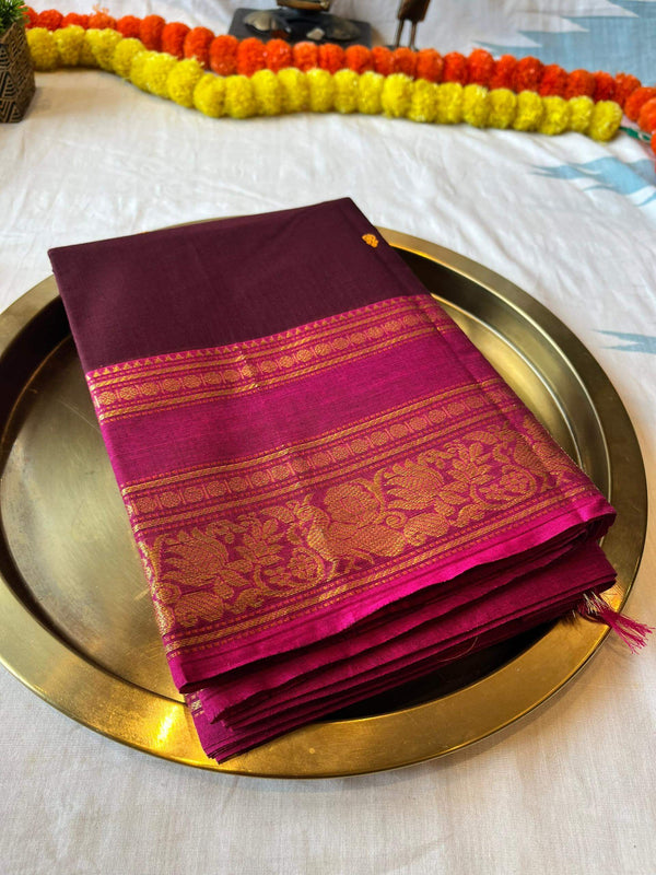 Maroon with pink border