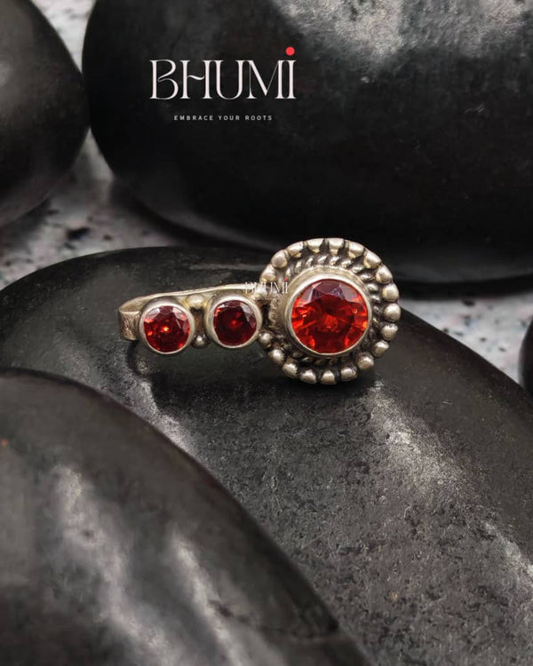 Red Stone Nose Pin