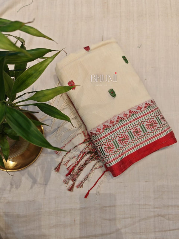 White - green and red butta
